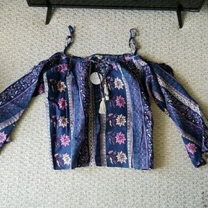 Open shoulder blouse